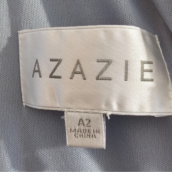 Azazie NWT Stretch-Mesh "Calla" Dusty Blue Bridesmaid Prom Dress Size A2 - Picture 11 of 14
